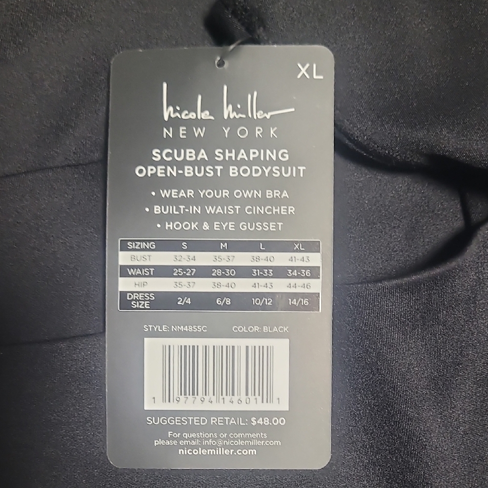 Nicole Miller Black Open-Bust Shapewear Bodysuit - Picture 11 of 16